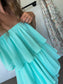 Aquamarine Smocked Tube Romper