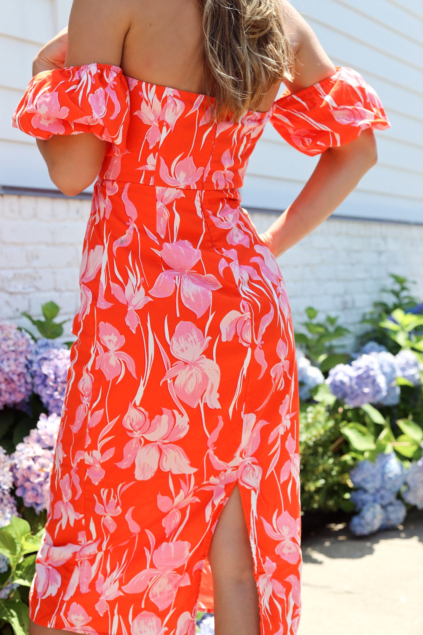 Savannah Orange Midi Dress