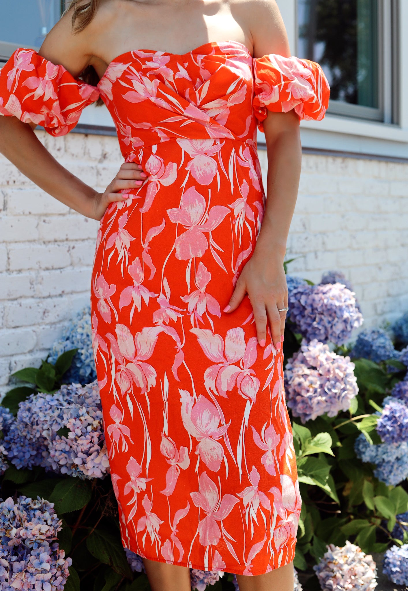 Savannah Orange Midi Dress